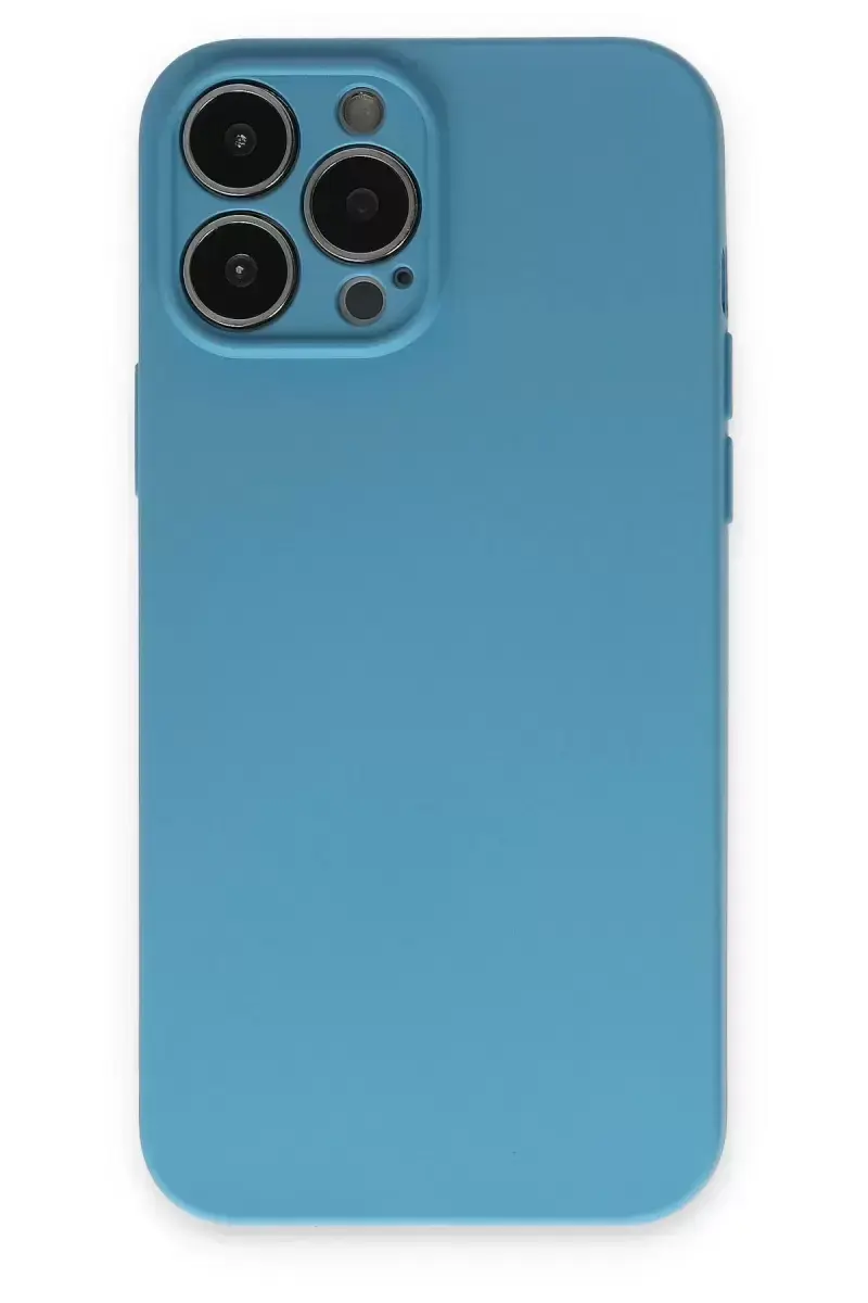 Newface İphone 13 Pro Kılıf Nano İçi Kadife Silikon - Mavi