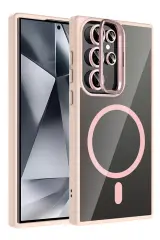 Joko Samsung Galaxy S23 Ultra Remim Lensli Magsafe Standlı Kapak - Pembe