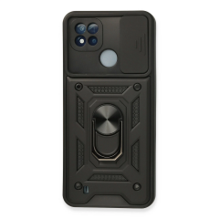 Realme C11 2021 Kılıf Pars Lens Yüzüklü Silikon - Siyah