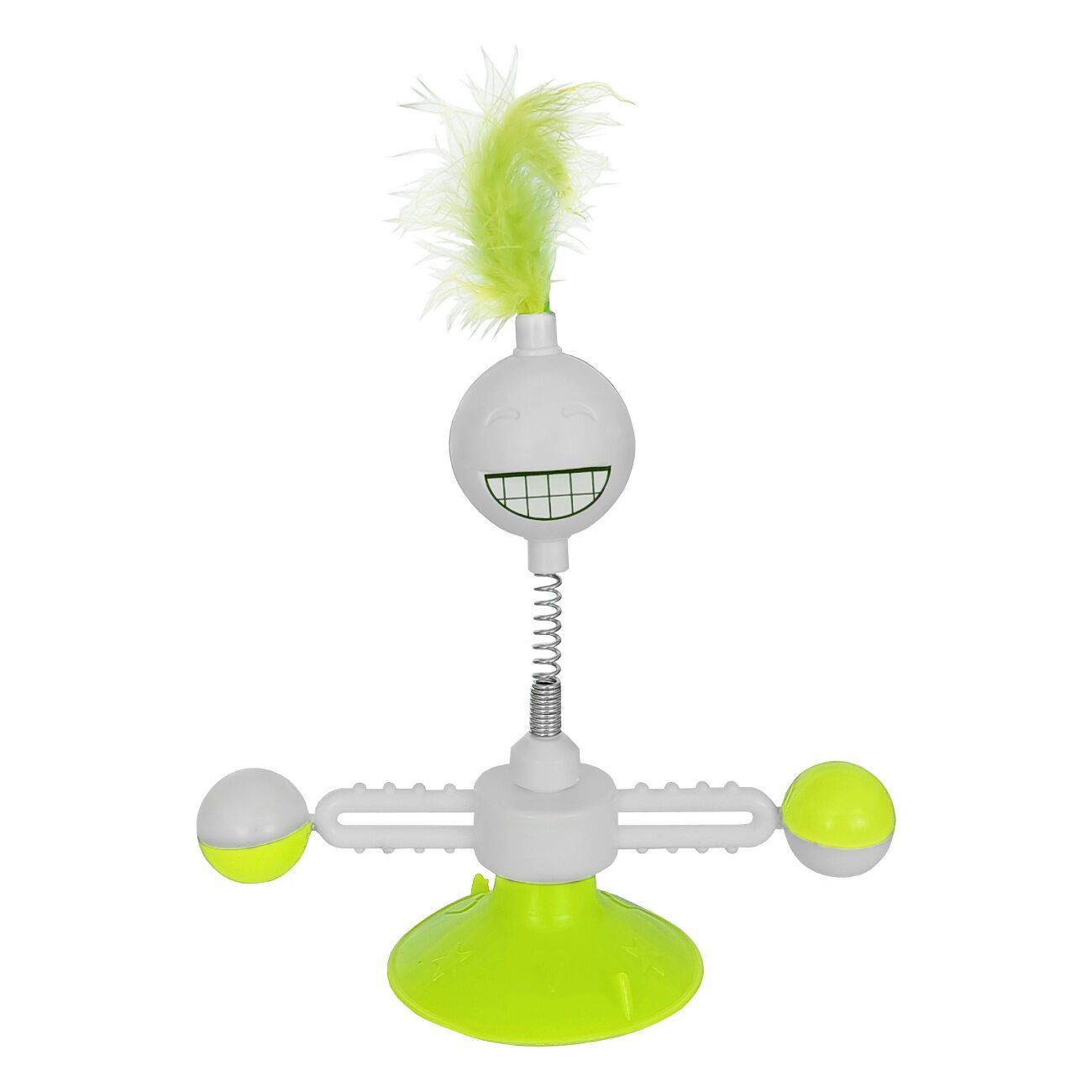 Markapet Vantuzlu Komik Dönen Kedi Oyuncağı 17 cm*18-30 cm Sarı