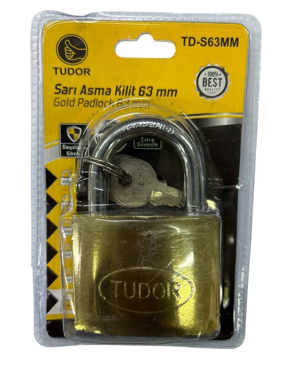 Tudor 63 mm Sarı Asma Kilit