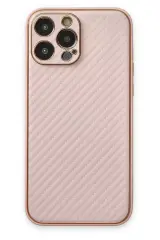 Newface Apple İphone 13 Pro Max Kılıf Coco Karbon Silikon - Pembe