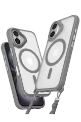 Newface Apple İphone 16 Plus Kılıf Enka Magsafe Silikon Kılıf - Titan Gri