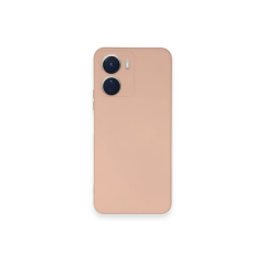 Vivo Y16 Kılıf Nano İçi Kadife Silikon - Pudra