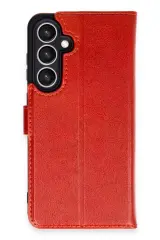 Newface Samsung Galaxy S24 Fe Kılıf Trend S Plus Kapaklı Kılıf - Kırmızı