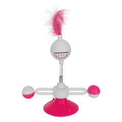 Markapet Vantuzlu Komik Dönen Kedi Oyuncağı 17 cm*18-30 cm Pembe