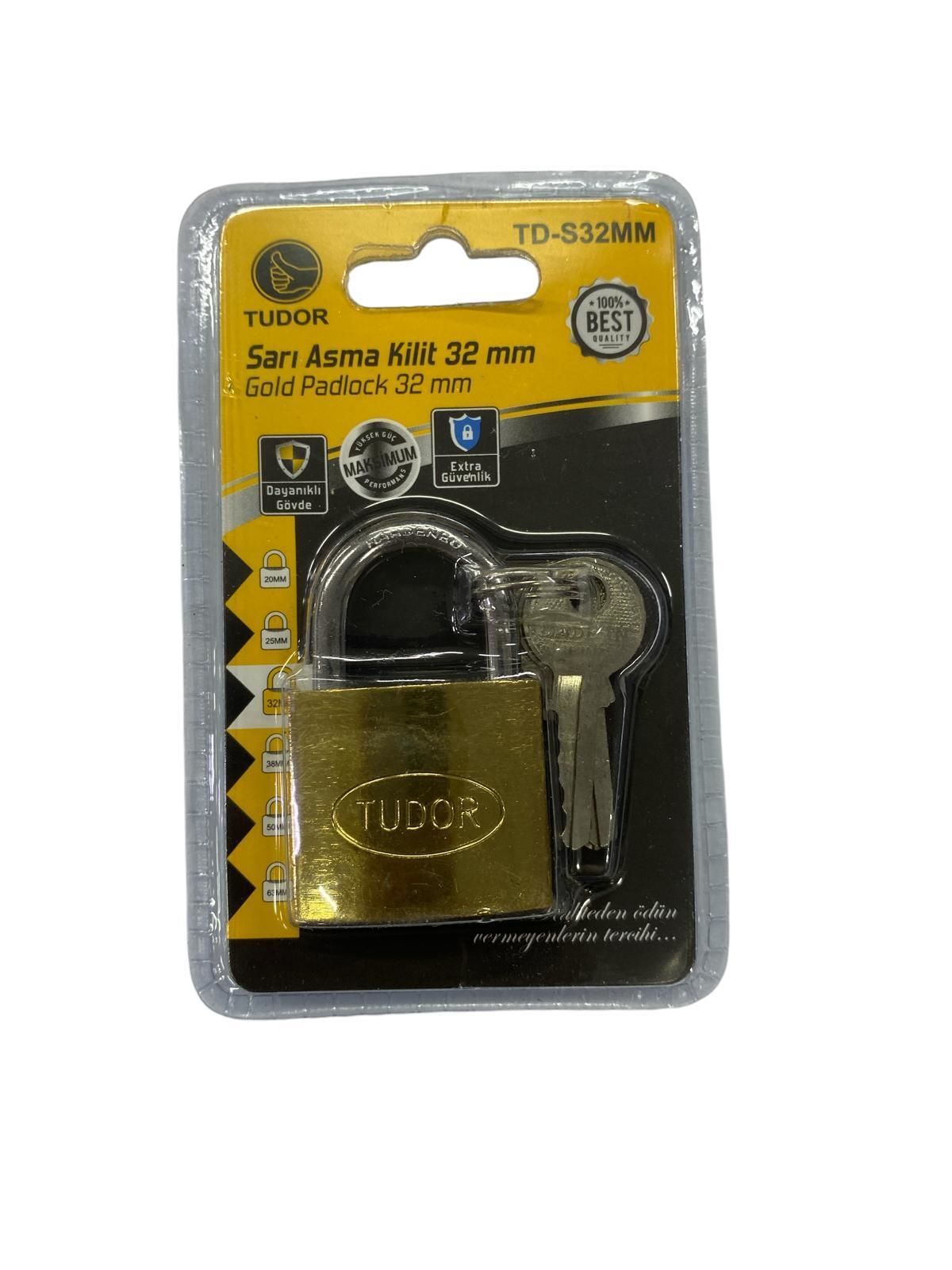 Tudor 32 mm Sarı Asma Kilit