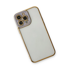 İphone 13 Pro Kılıf Liva Lens Silikon - Lila
