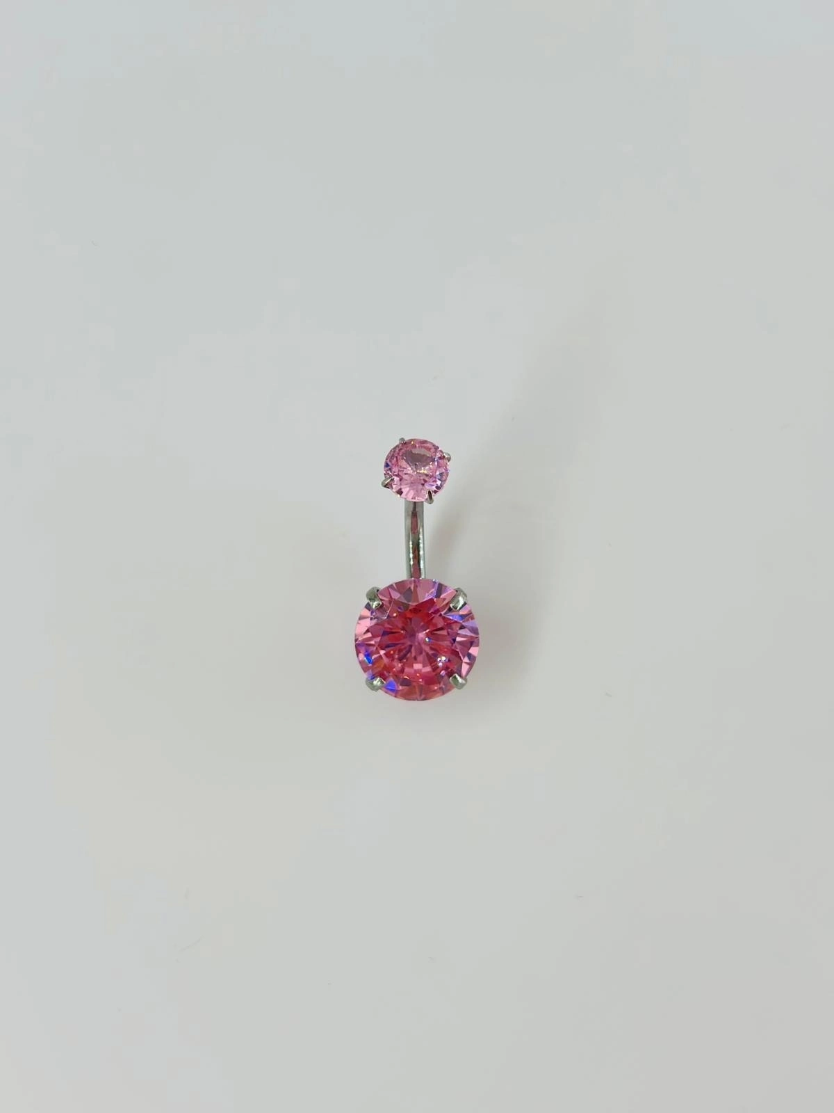 Pembe Taşlı Göbek Piercing