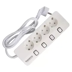 Yamatik X-man-104 A-class 4'lü Ayrı Anahtarlı 2 Metre Akım Korumalı Grup Priz 1400 Joule