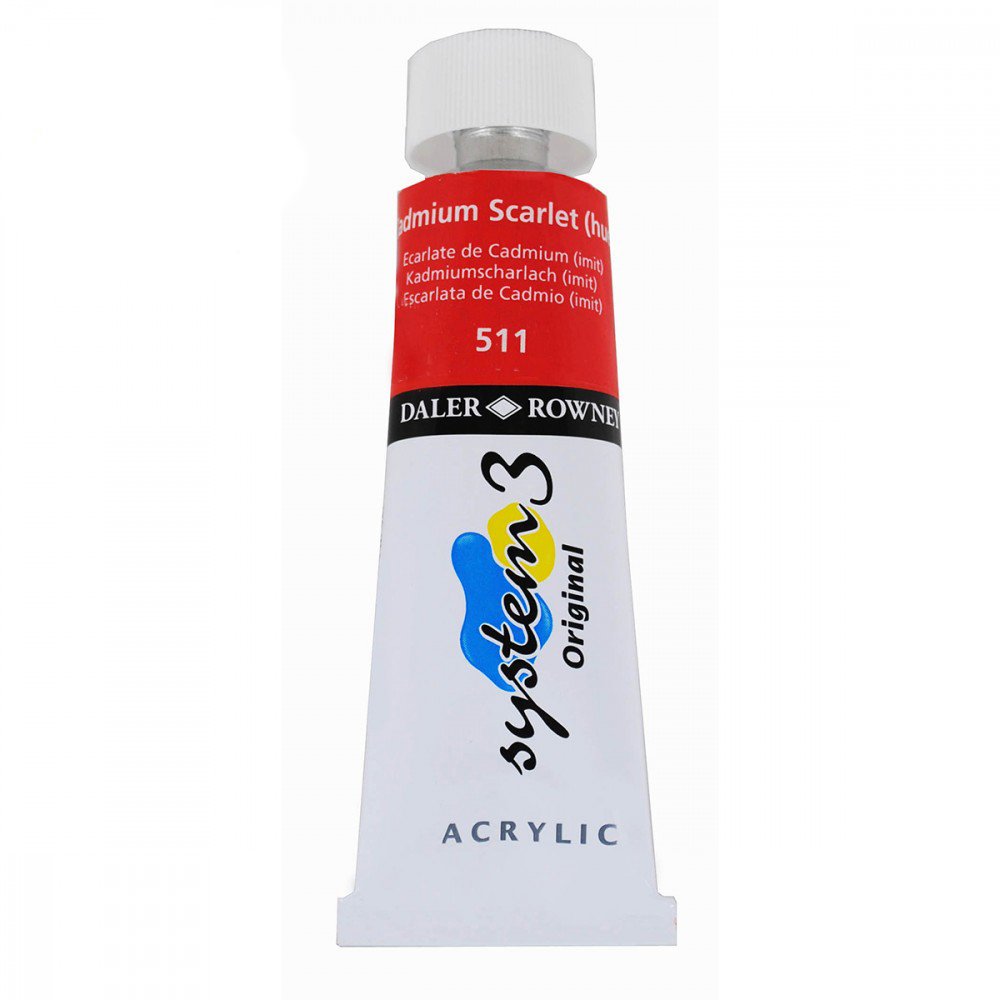 System3 Akrilik Boya 75ml - 511 Cadmium Scarlet (Hue)