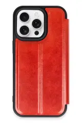 Newface İphone 14 Pro Max Kılıf Flip Cover - Kırmızı