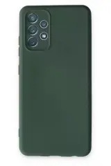 Newface Samsung Galaxy A13 4g Kılıf Nano İçi Kadife Silikon - Koyu Yeşil