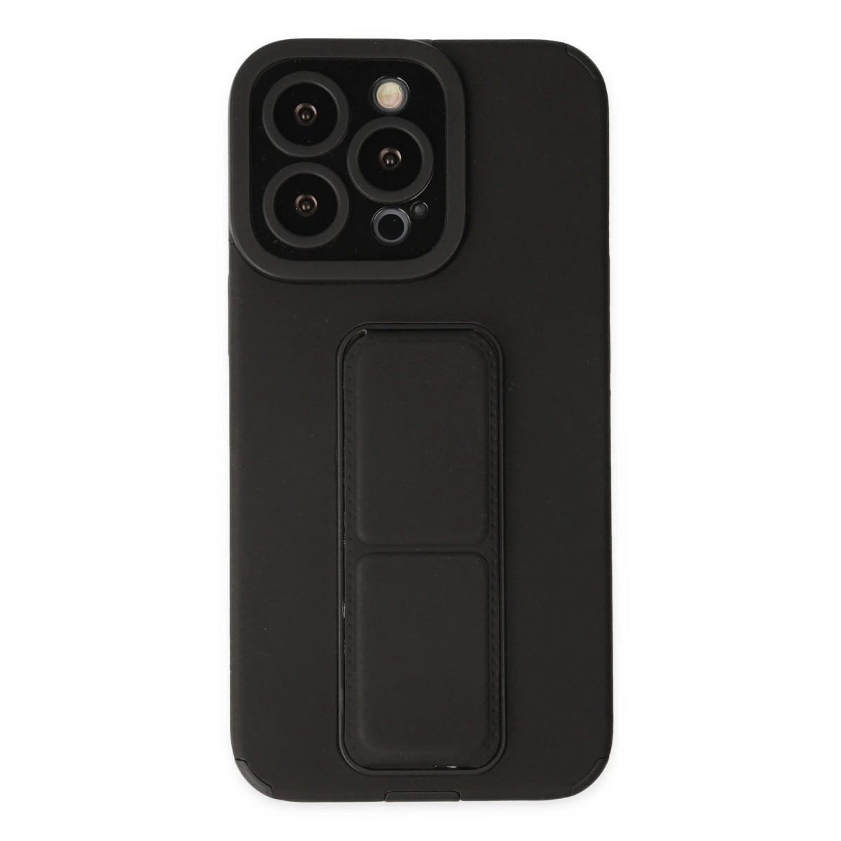 İphone 14 Pro Kılıf Mega Standlı Silikon - Siyah