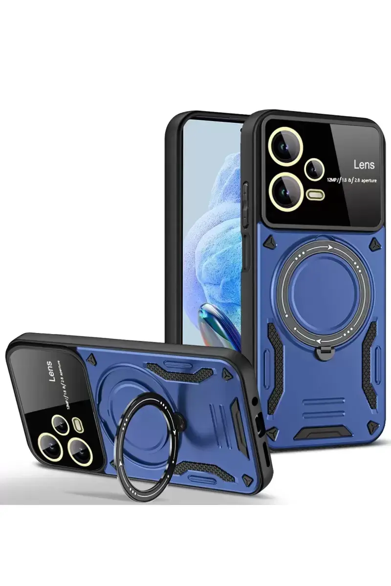 Newface Xiaomi Redmi Note 12 Pro 5g Kılıf Joy Lens Standlı Kapak - Lacivert