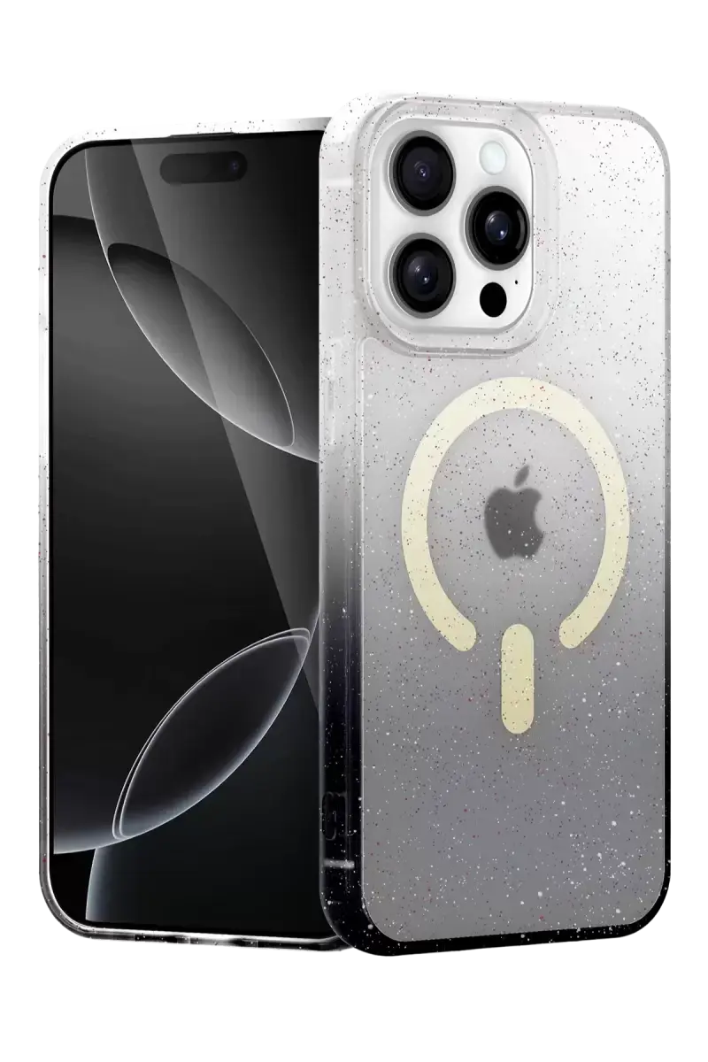 Newface Apple İphone 15 Pro Max Pummel Shiny Magsafe Kapak - Siyah