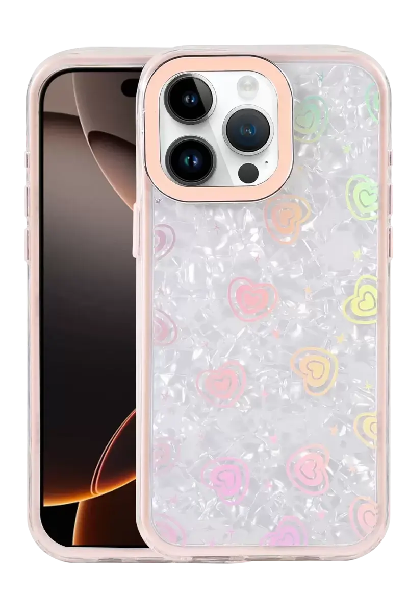 Newface Apple İphone 16 Pro Lumi Desenli Kapak - Pembe
