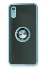 Newface Xiaomi Redmi 9a Kılıf Montreal Yüzüklü Silikon Kapak - Buz Mavi