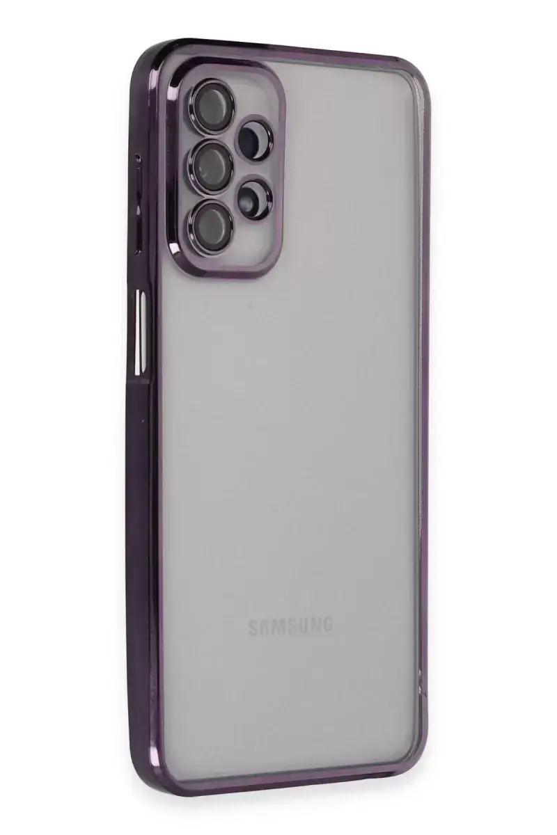 Newface Samsung Galaxy A23 4g Kılıf Razer Lensli Silikon - Mor