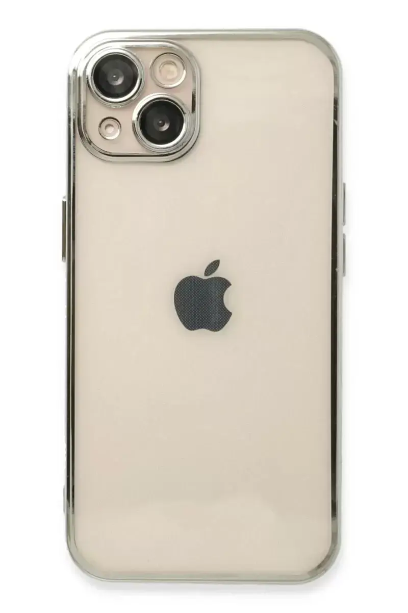 Newface Apple İphone 14 Plus Kılıf Razer Lensli Silikon - Gümüş