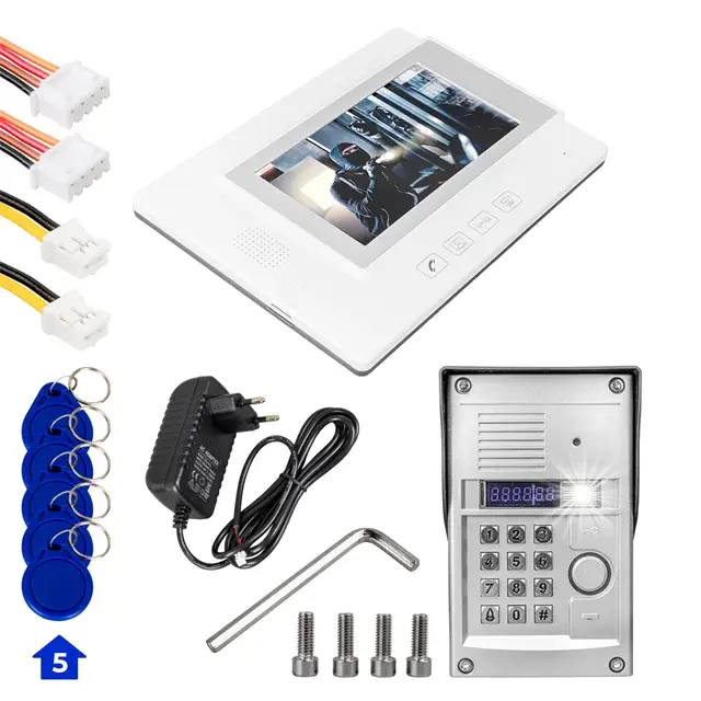 Powermaster 773tp 1 Daire 7'' Nfc - Parmak İzi Girişli Görüntülü Diafon Kapı Zili Interkom Akıllı Ev Güvenliği Sistemi