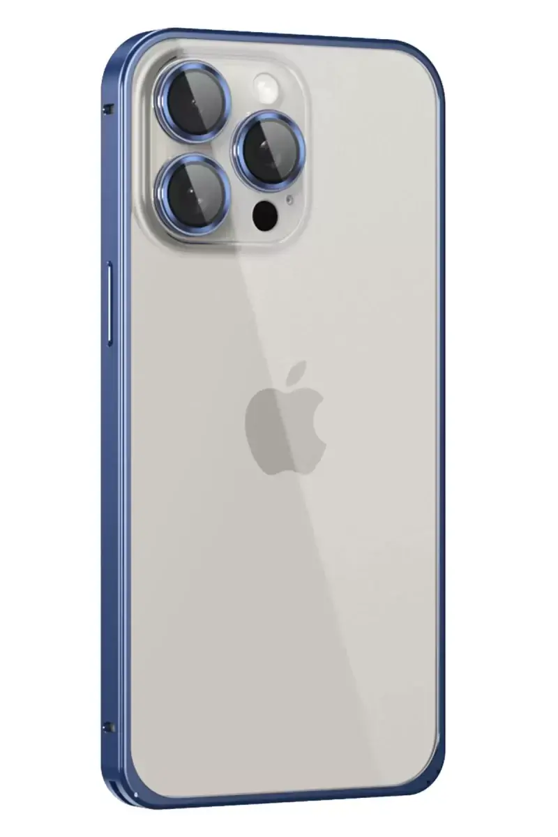 Joko Apple İphone 15 Pro Max Metal Bumper Mat Kapak - Lacivert