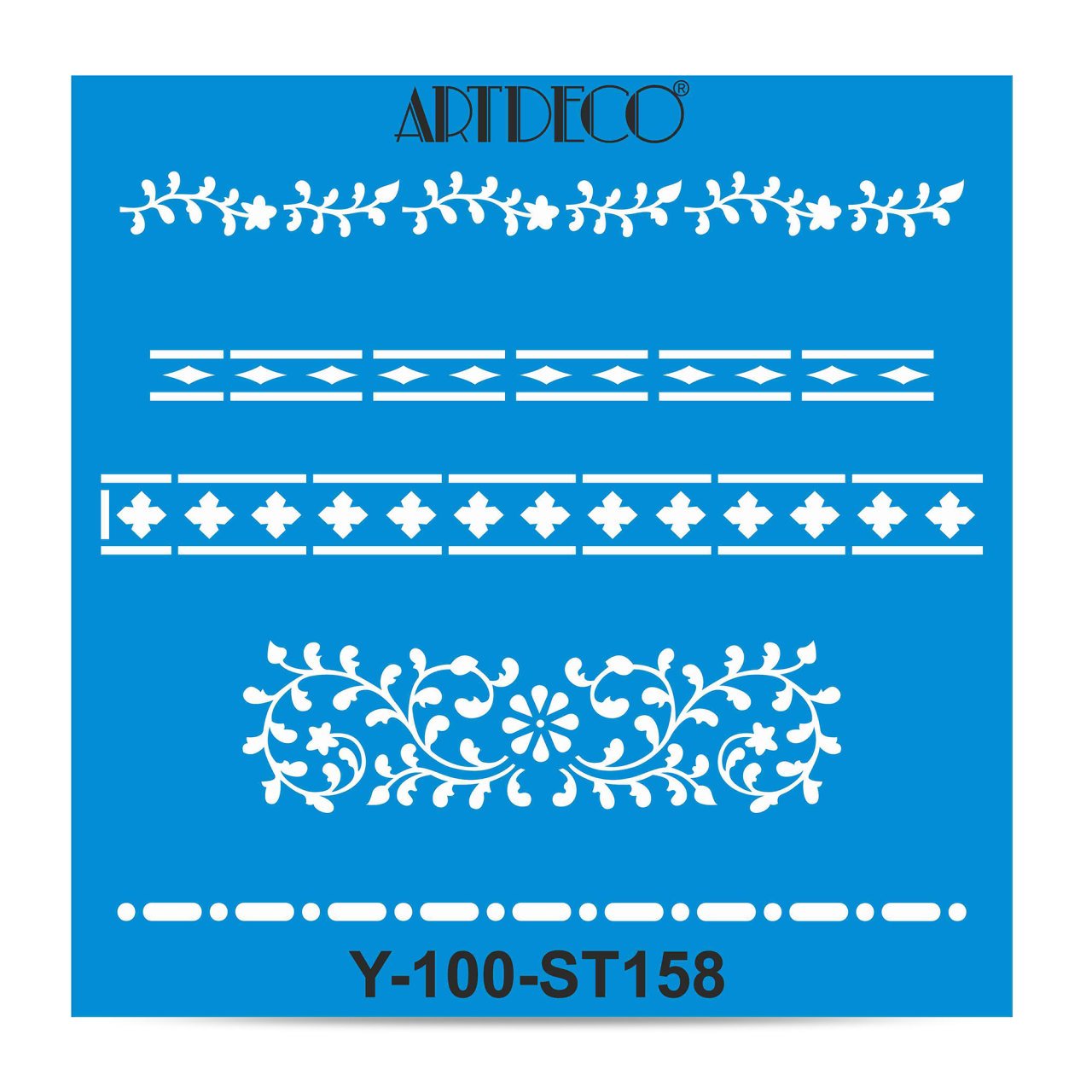 Stencil 30x30cm İnce Bordür 158