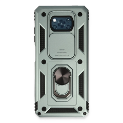 Xiaomi Pocophone X3 Kılıf Pars Lens Yüzüklü Silikon - Yeşil