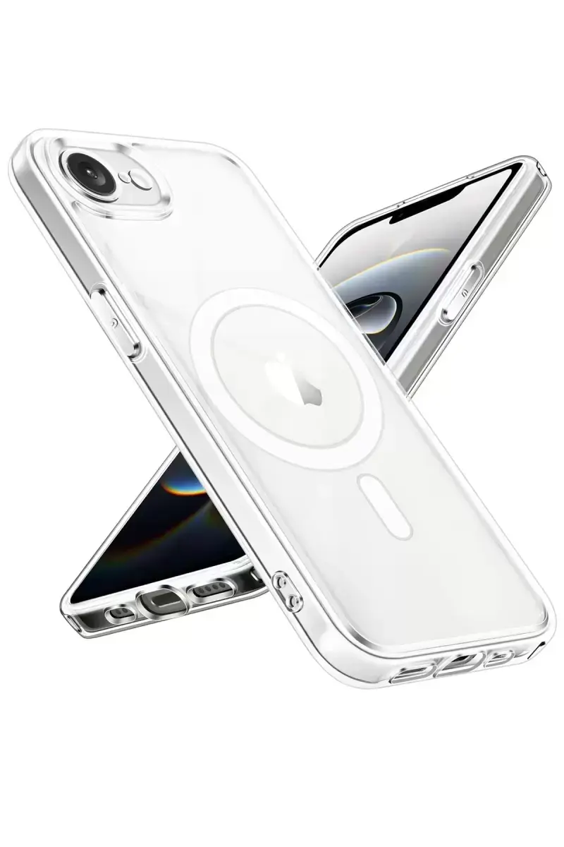 Newface İphone 16e Kılıf Magneticsafe Şeffaf Silikon - Şeffaf