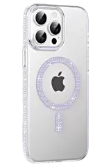 Joko Apple İphone 15 Pro Move Taşlı Magsafe Kapak - Lila