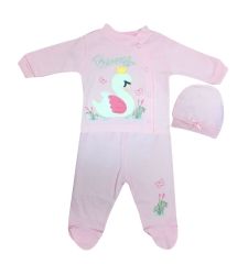 AyBaby AY822 Kuğulu Patik Zıbın - Açık Pembe