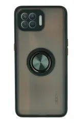 Newface Oppo Reno 4 Lite Kılıf Montreal Yüzüklü Silikon Kapak - Yeşil