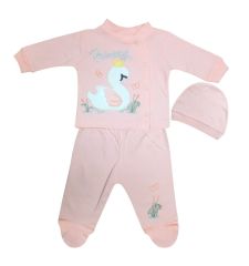 AyBaby AY822 Kuğulu Patik Zıbın - Pembe