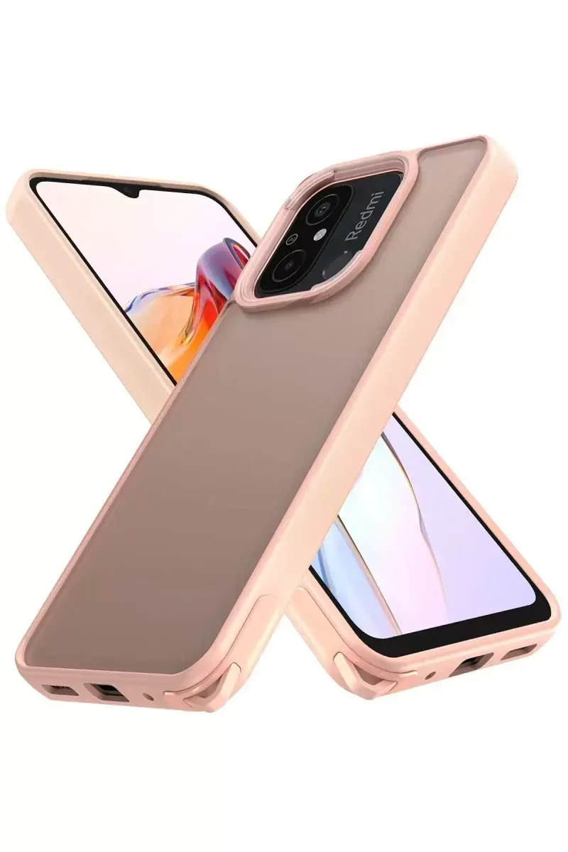 Newface Xiaomi Redmi 12c Kılıf Elegant Kapak - Pudra