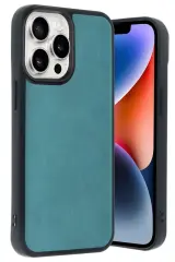 Newface İphone 14 Pro Max Kılıf Aras Deri Kapak - Açık Yeşil