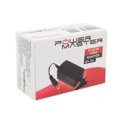 Powermaster Pm-1765 12 Volt - 2 Amper 5.5*2.5 Mm Uçlu Plastik Kasa Masaüstü Adaptör