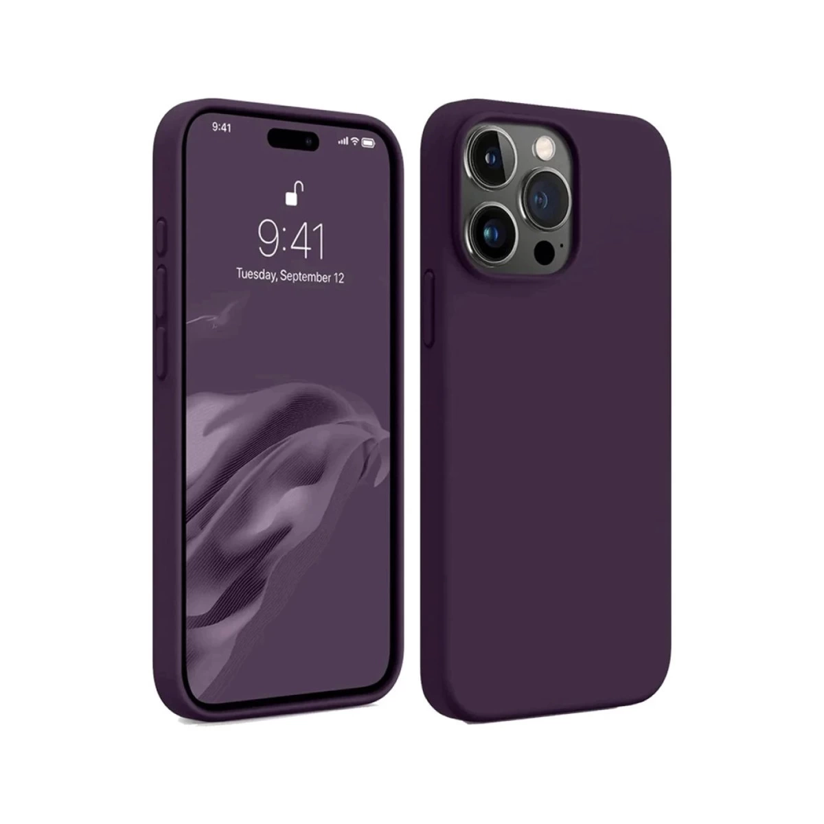 İphone 15 Pro Max Kılıf First Silikon - Mürdüm