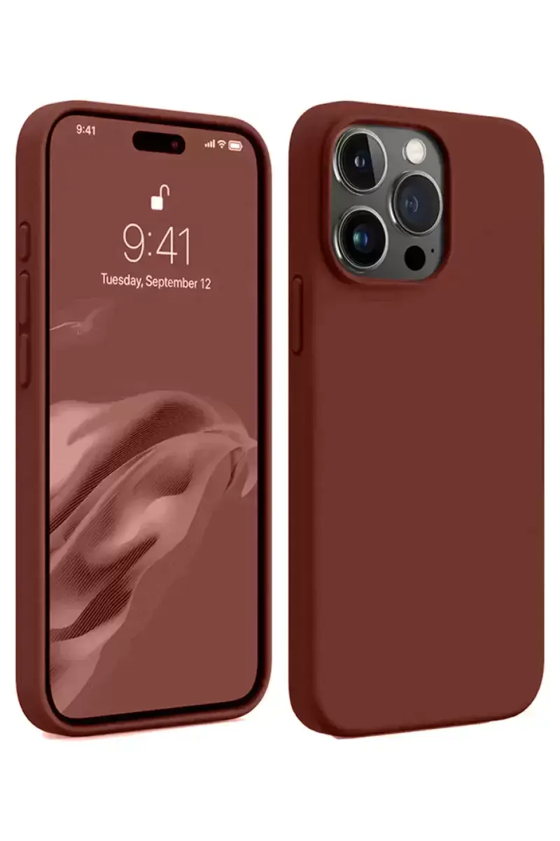 Newface Apple İphone 15 Pro Max Kılıf First Silikon - Bordo