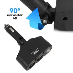 Olesson 1652 12-24v Çift Usb Girişli 100w 2'li Araç Çakmak Çoklayıcı