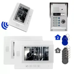 Powermaster 37t4 2 Daire 7'' Nfc Destekli Görüntülü Diafon Kapı Zili Interkom Akıllı Ev Güvenliği Sistemi