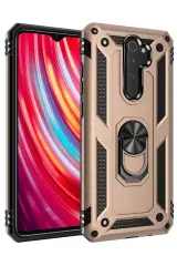 Newface Xiaomi Redmi Note 8 Pro Kılıf Sofya Yüzüklü Silikon Kapak - Gold