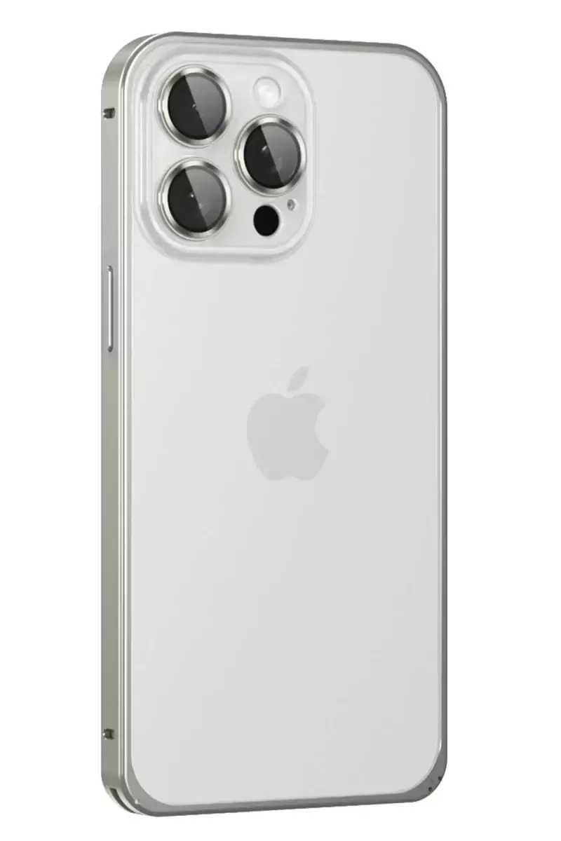Joko Apple İphone 15 Pro Max Metal Bumper Mat Kapak - Gri