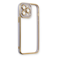 İphone 13 Pro Max Kılıf Liva Lens Silikon - Lila
