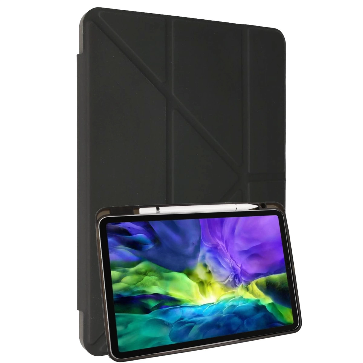 Samsung Galaxy P610 Tab S6 Lite 10.4 Kılıf Kalemlikli Mars Tablet Kılıfı - Koyu Gri