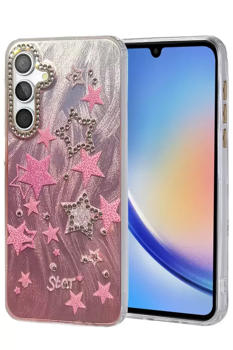 Newface Samsung Galaxy A34 5g Kılıf Blade Aynalı Desenli Kapak - Desen 7