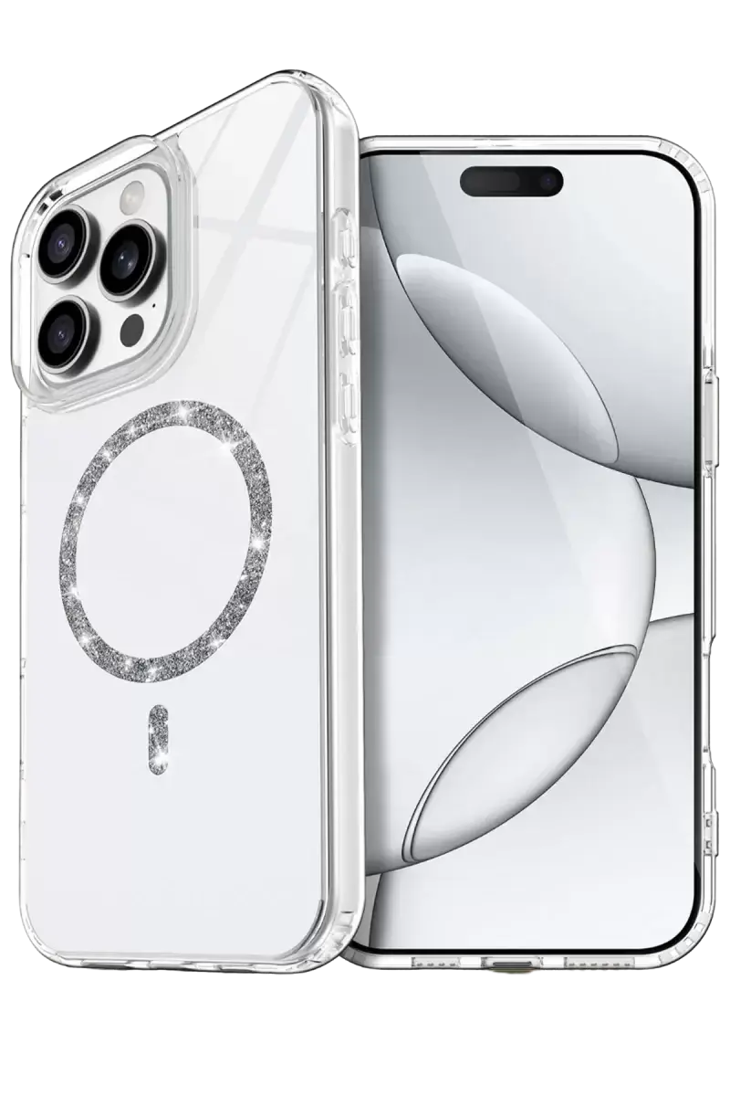 Newface Apple İphone 14 Pro Max Live Diamond Magsafe Kapak - Şeffaf