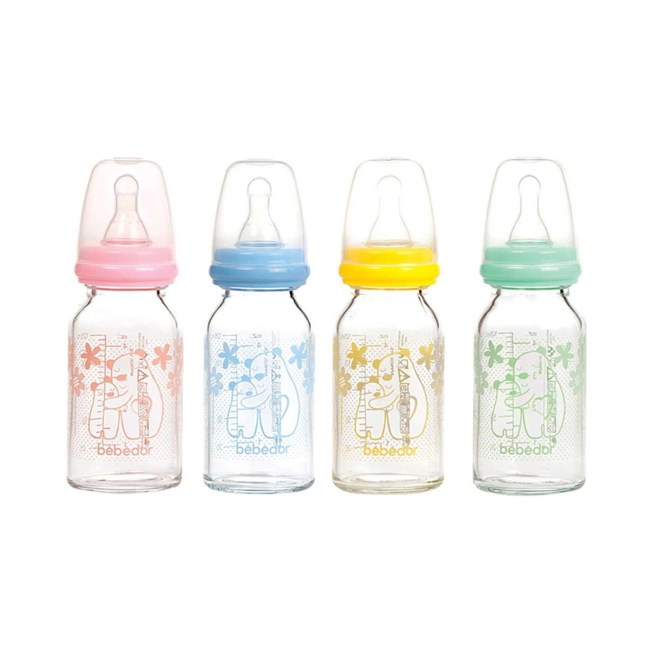 Bebedor 125ml Isıya Dayanıklı Cam Biberon - PEMBE