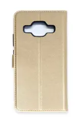 Newface Samsung Galaxy J5 Trend S Plus Kapaklı Kılıf - Gold