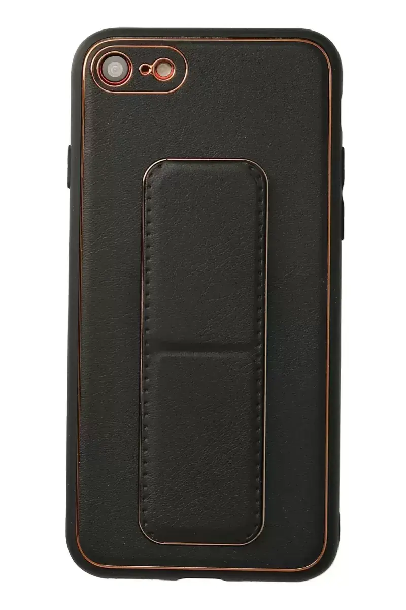 Newface İphone 7 Kılıf Coco Deri Standlı Kapak - Siyah