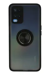 Newface Oppo A54 4g Kılıf Montreal Yüzüklü Silikon Kapak - Siyah